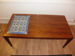 Tenera by Haslev Rosewood Coffee Table with Royal Copenhagen Tiles by Grethe Helland