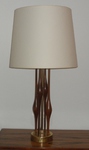 1970s Teak & Brass Table Lamp by Stiffel