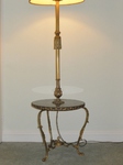 French Gilded Brass and Marble Standard / Floor Lamp