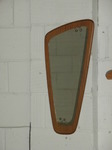 1970s Asymmetric Teak Mounted Mirror