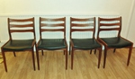 Set of 4 – Danish Dining Chairs – Teak & Leather