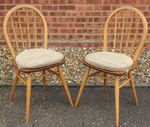  Pair - Ercol Windsor Dining Chairs with Seat Pads